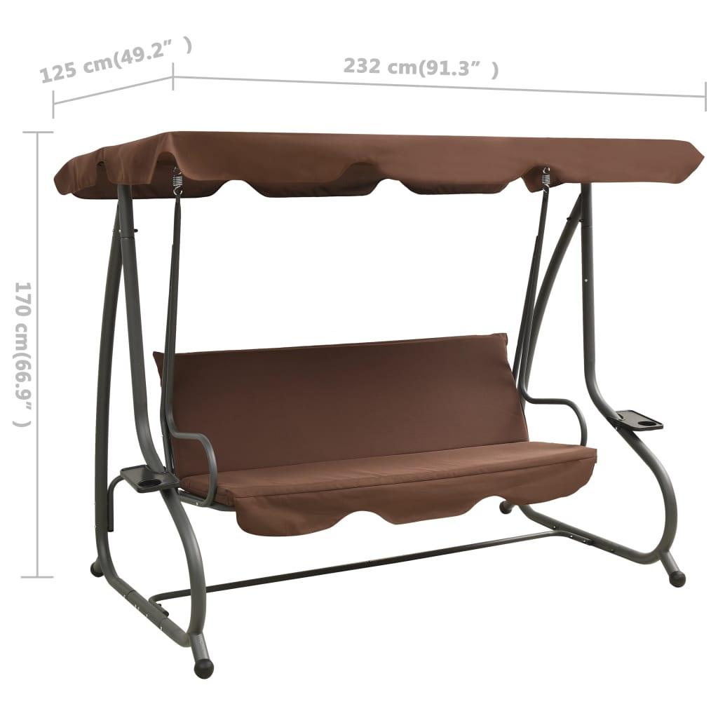 Outdoor Swing Bench with Canopy Coffee at Set Shop and Smile