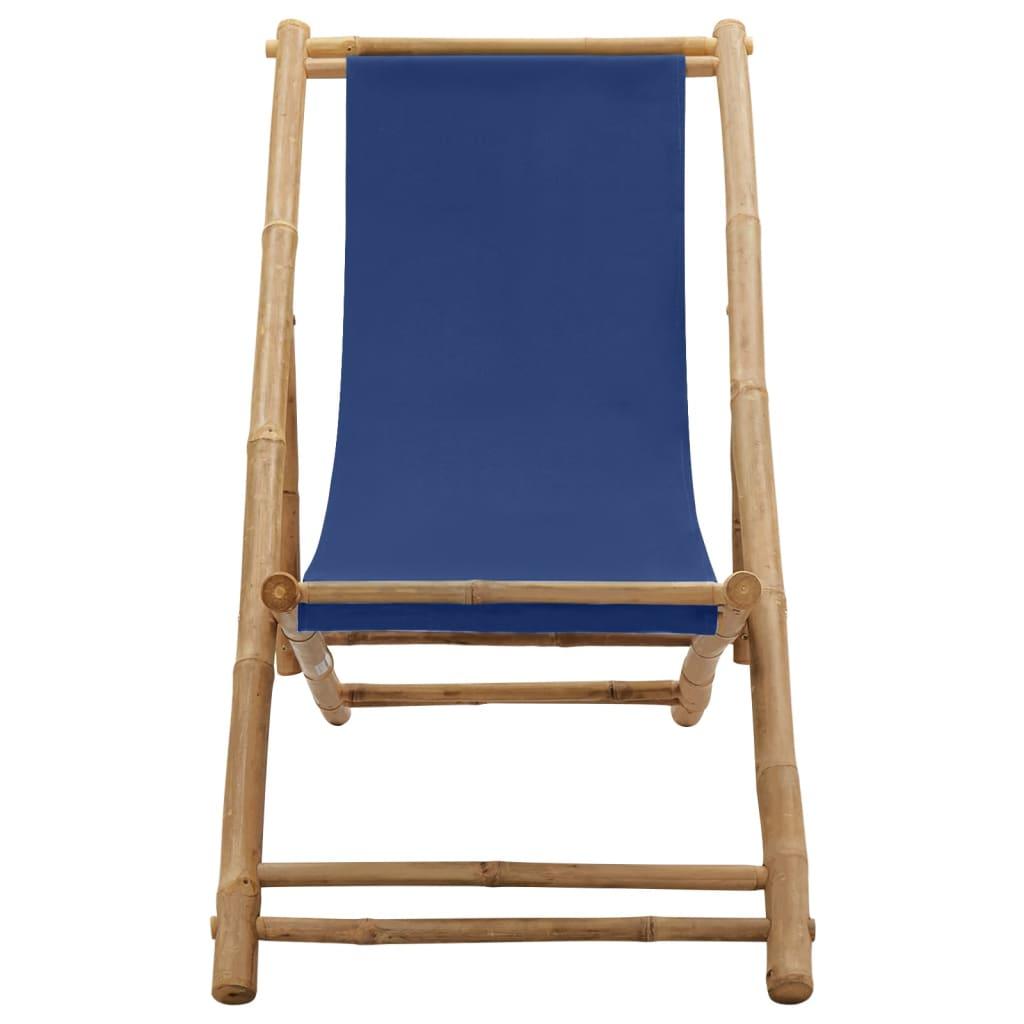 Deck Chair Bamboo and Canvas Navy Blue at Set Shop and Smile