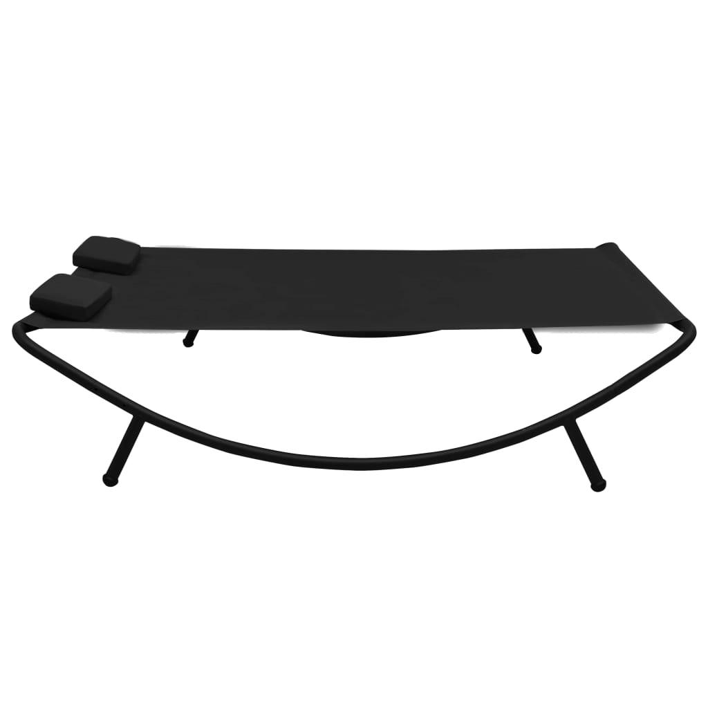 Patio Lounge Bed Fabric Black at Set Shop and Smile