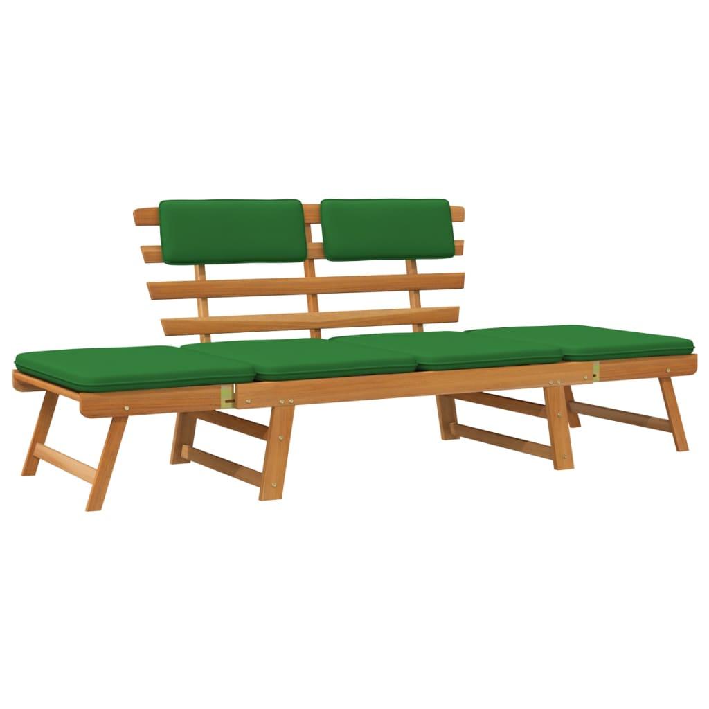 Patio Bench with Cushions 2-in-1 74.8" Solid Acacia Wood at Set Shop and Smile