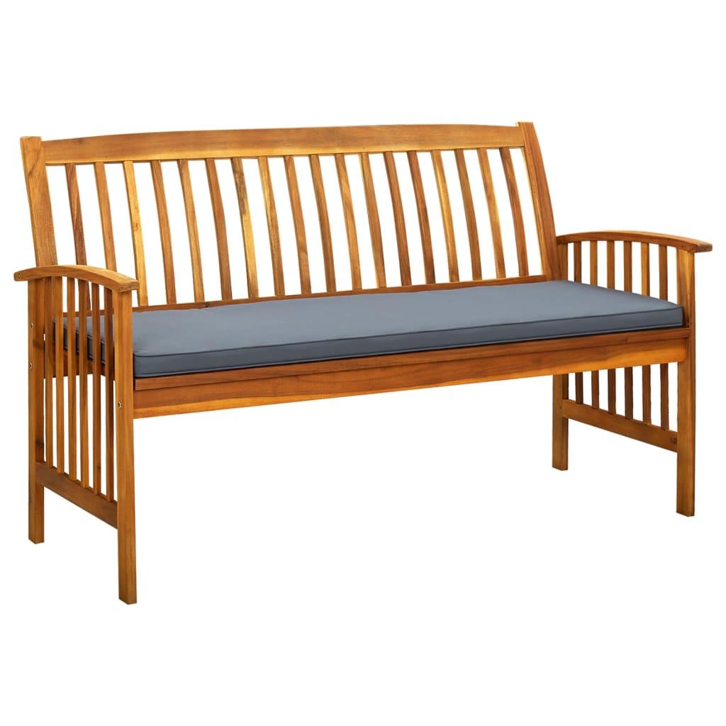 Patio Bench with Cushion 57.9" Solid Acacia Wood at Set Shop and Smile