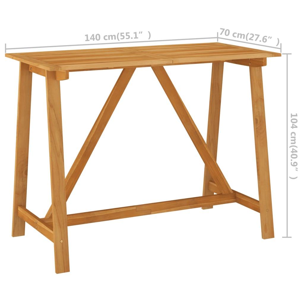 Patio Bar Table 55.1"x27.6"x40.9" Solid Acacia Wood at Set Shop and Smile