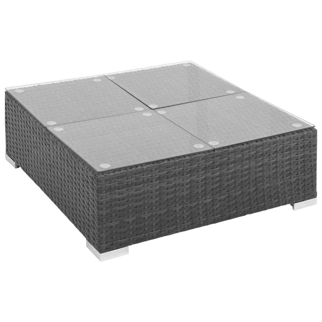 6 Piece Patio Lounge Set with Cushions Poly Rattan Black at Set Shop and Smile