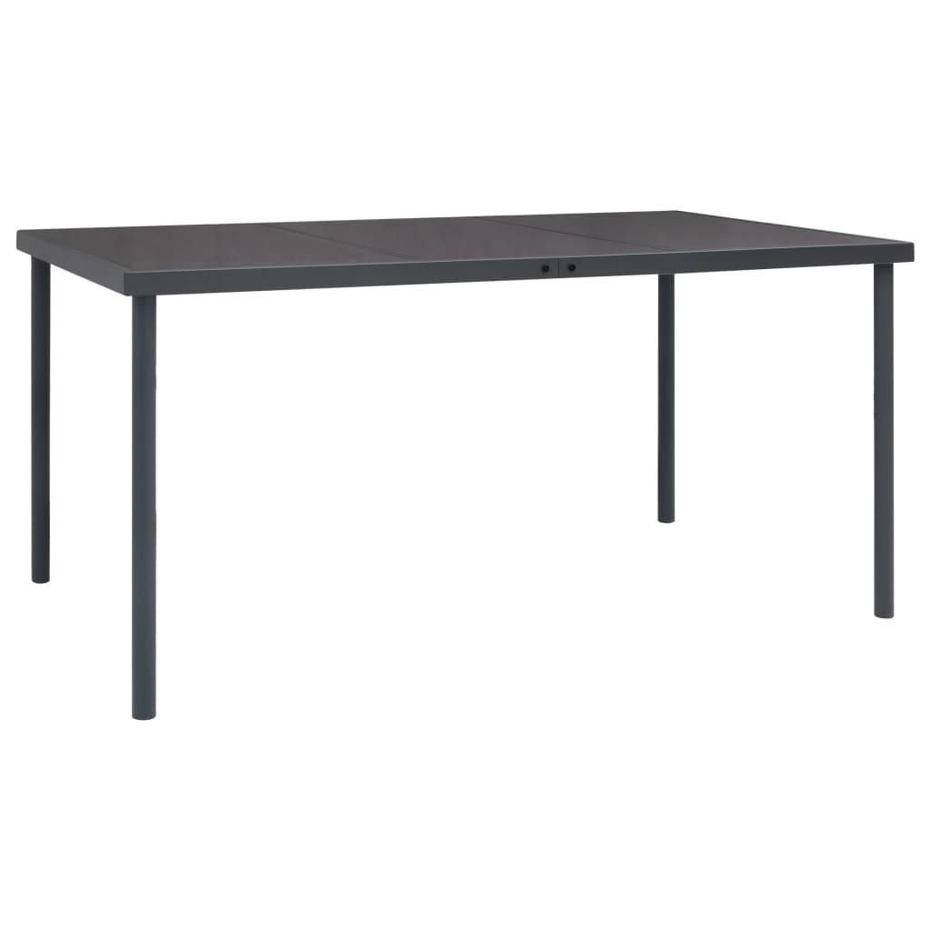 Patio Dining Table Anthracite 59.1"x35.4"x29.1" Steel at Set Shop and Smile