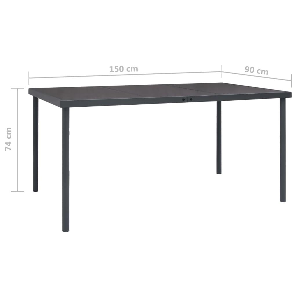 Patio Dining Table Anthracite 59.1"x35.4"x29.1" Steel at Set Shop and Smile