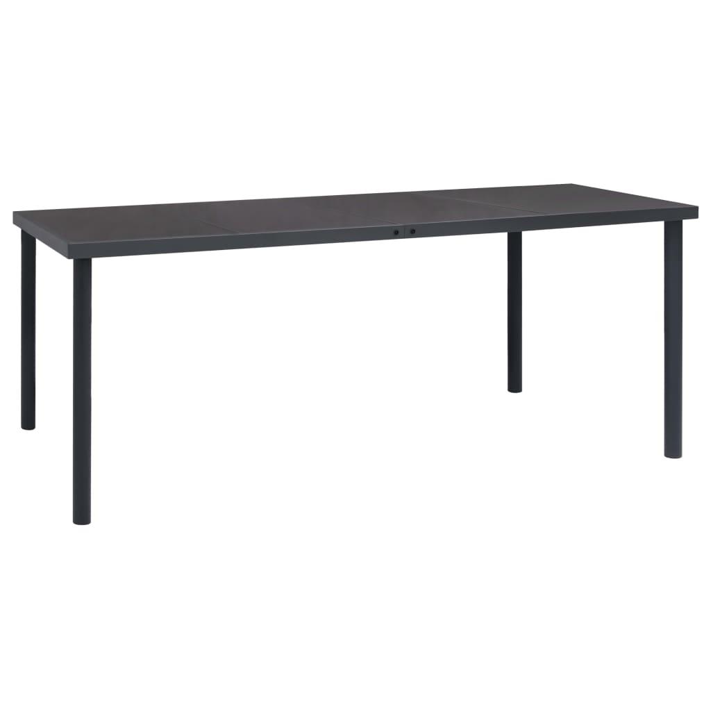 Patio Dining Table Anthracite 74.8"x35.4"x29.1" Steel at Set Shop and Smile