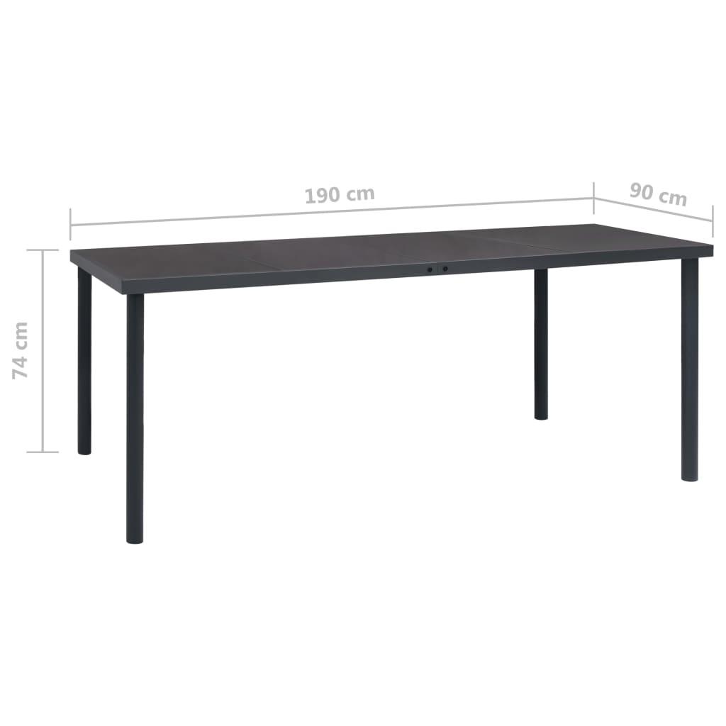 Patio Dining Table Anthracite 74.8"x35.4"x29.1" Steel at Set Shop and Smile