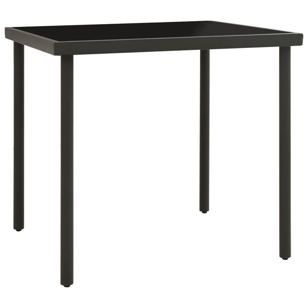 Patio Dining Table Anthracite 31.5"x31.5"x28.3" Glass and Steel at Set Shop and Smile