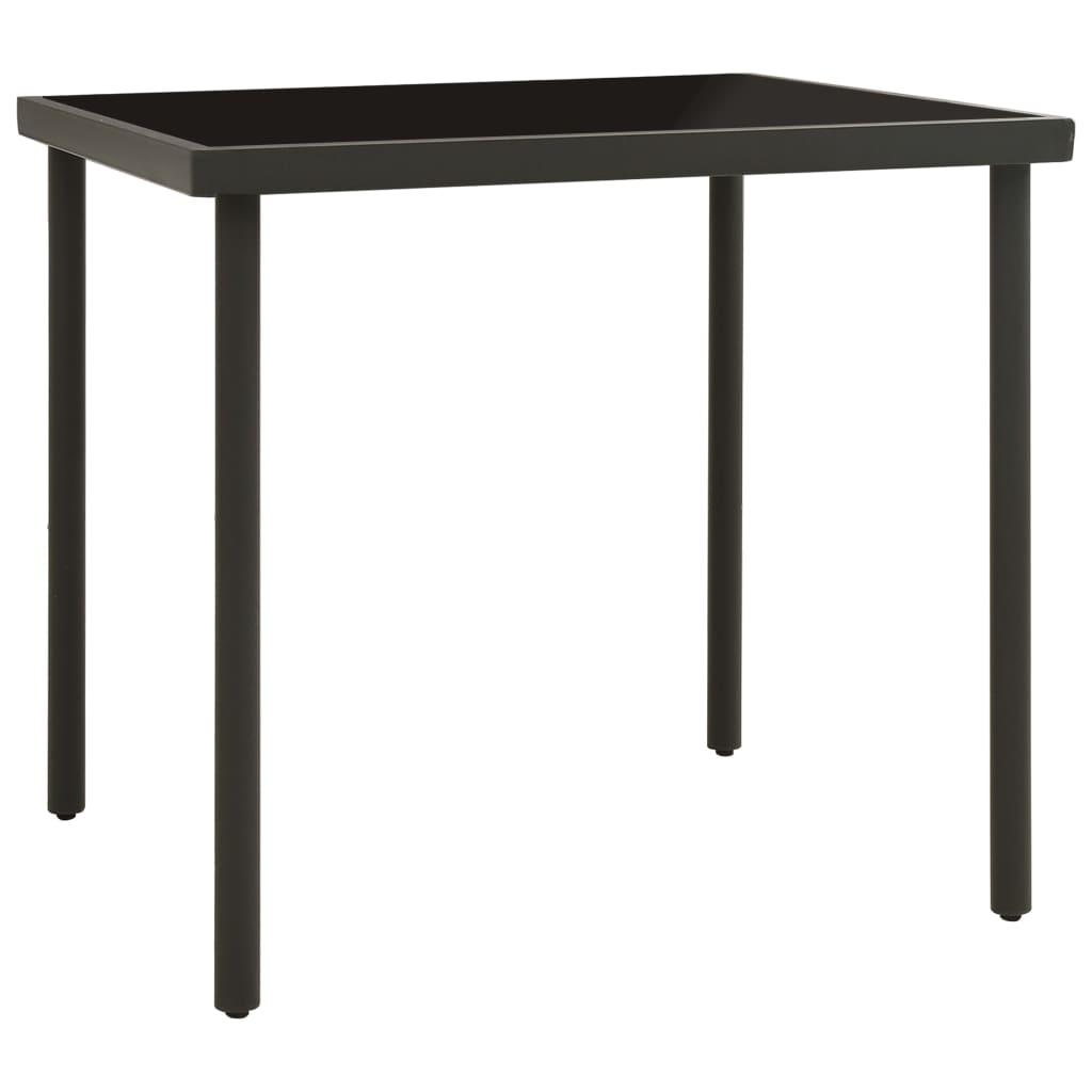 Patio Dining Table Anthracite 31.5"x31.5"x28.3" Glass and Steel at Set Shop and Smile