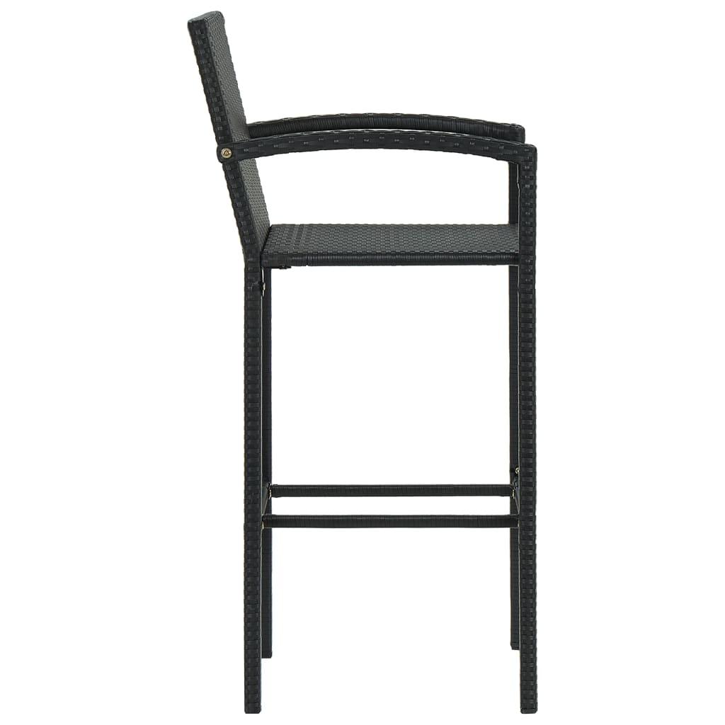 Bar Stools 2 pcs Black Poly Rattan at Set Shop and Smile