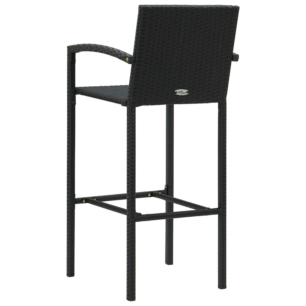 Bar Stools 2 pcs Black Poly Rattan at Set Shop and Smile