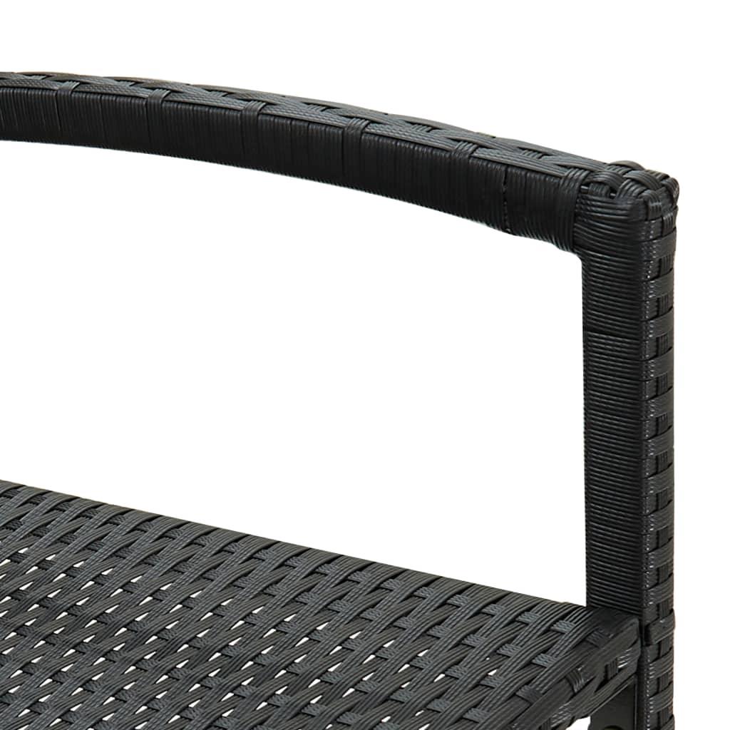 Bar Stools 2 pcs Black Poly Rattan at Set Shop and Smile