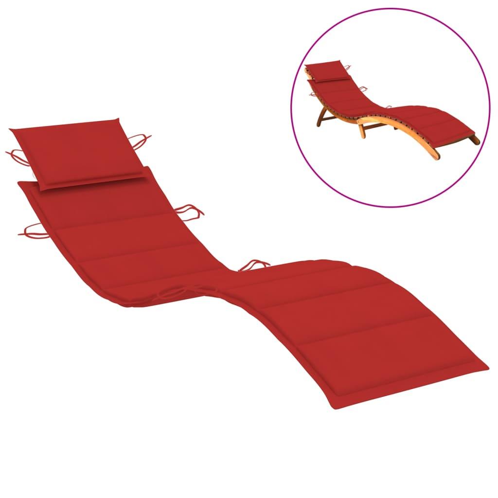 Sun Lounger Cushion Red 73.2"x22.8"x1.2" at Set Shop and Smile