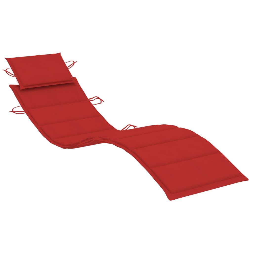 Sun Lounger Cushion Red 73.2"x22.8"x1.2" at Set Shop and Smile