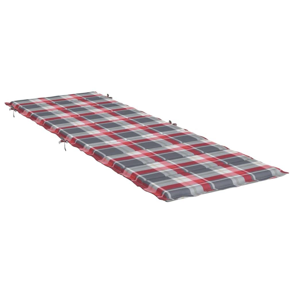 Sun Lounger Cushion Red Check Pattern 73.2"x22.8"x1.2" at Set Shop and Smile