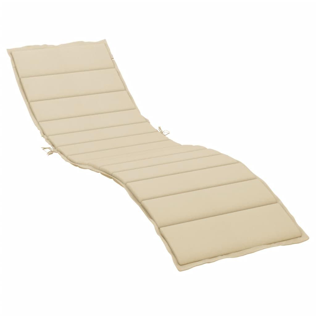 Sun Lounger Cushion Beige 78.7"x27.6"x1.2" Fabric at Set Shop and Smile