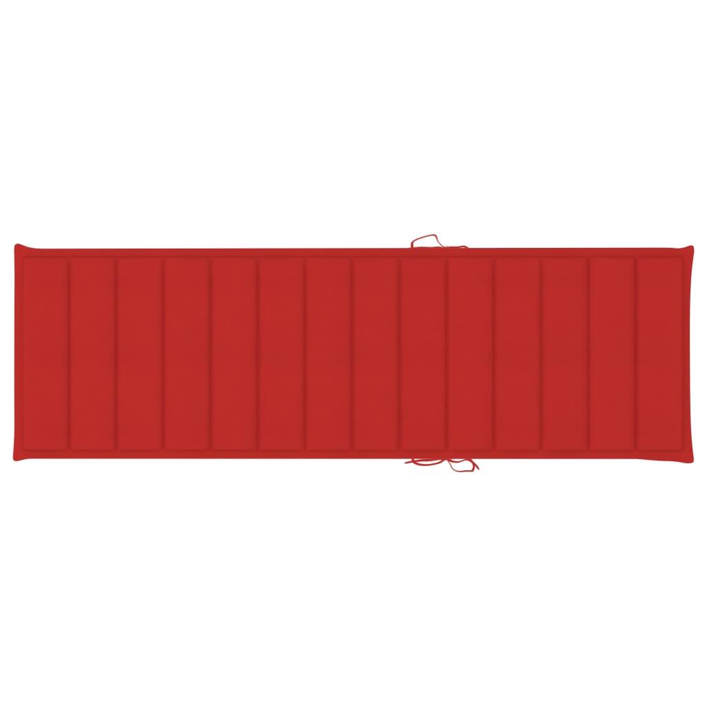 Sun Lounger Cushion Red 78.7"x27.6"x1.2" Fabric at Set Shop and Smile