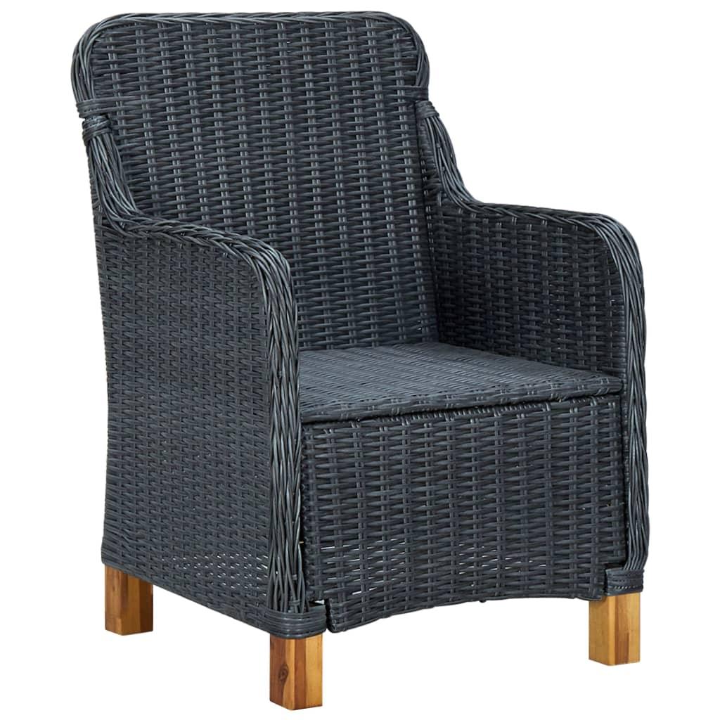 Patio Chairs with Cushions 2 pcs Poly Rattan Dark Gray at Set Shop and Smile