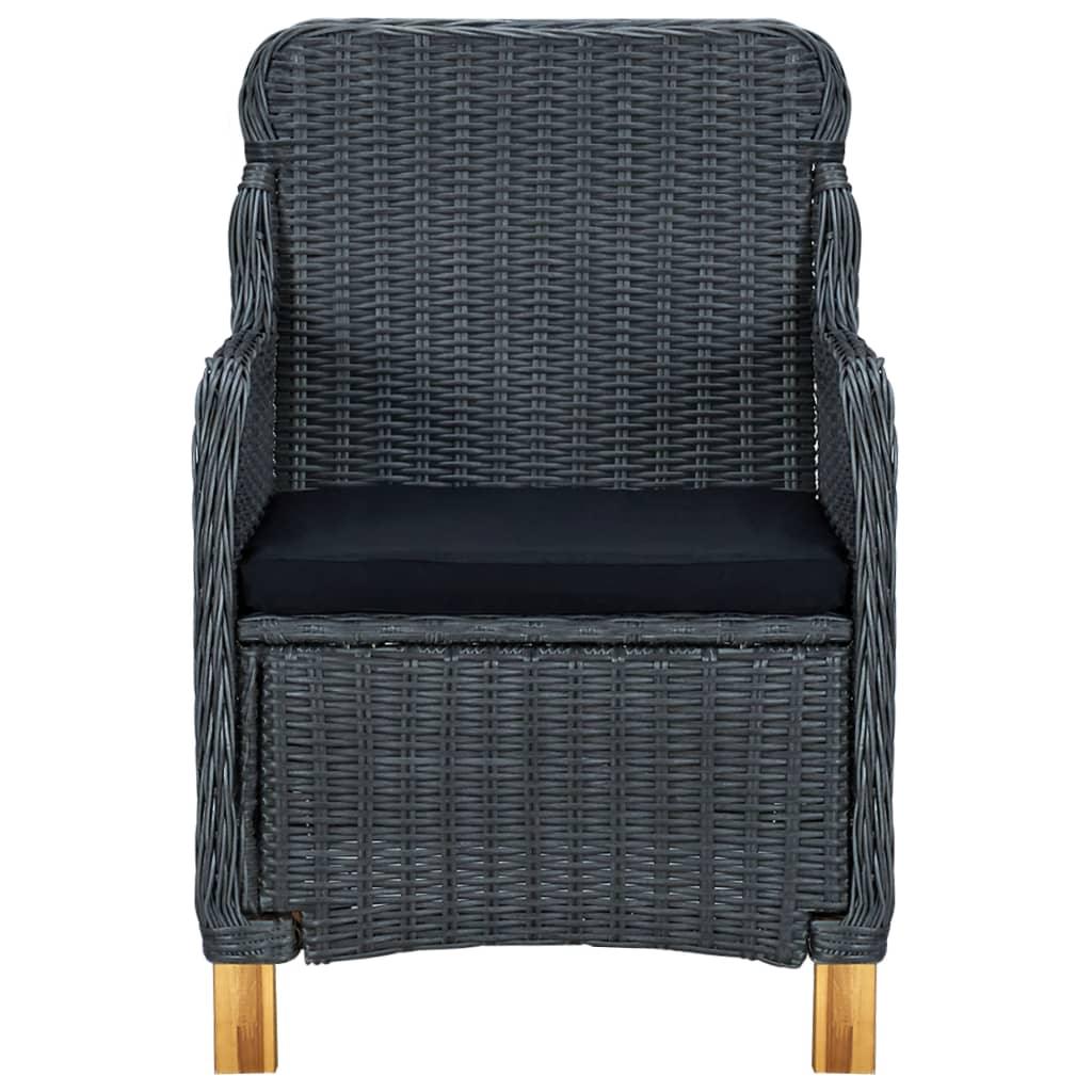 Patio Chairs with Cushions 2 pcs Poly Rattan Dark Gray at Set Shop and Smile