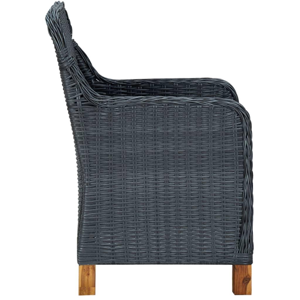 Patio Chairs with Cushions 2 pcs Poly Rattan Dark Gray at Set Shop and Smile