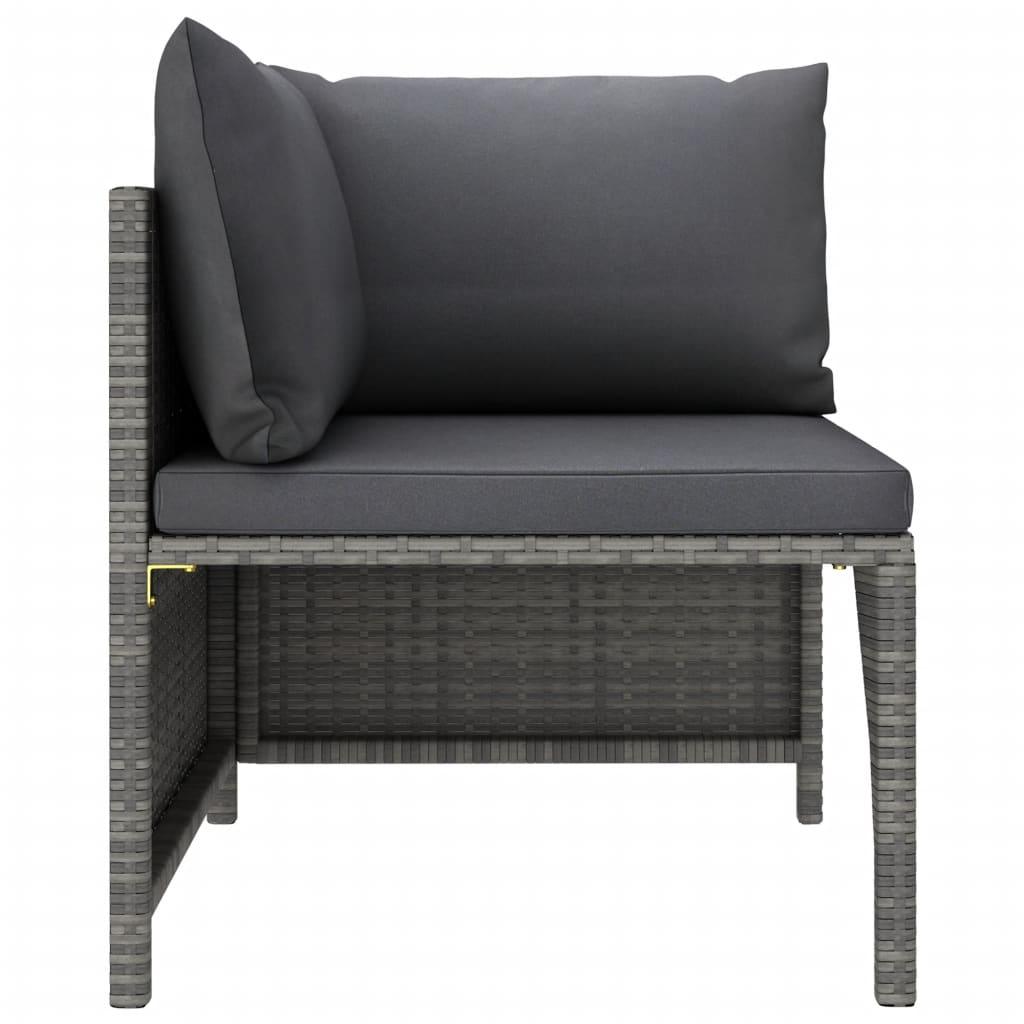 2-Seater Patio Sofa with Cushions Gray Poly Rattan at Set Shop and Smile