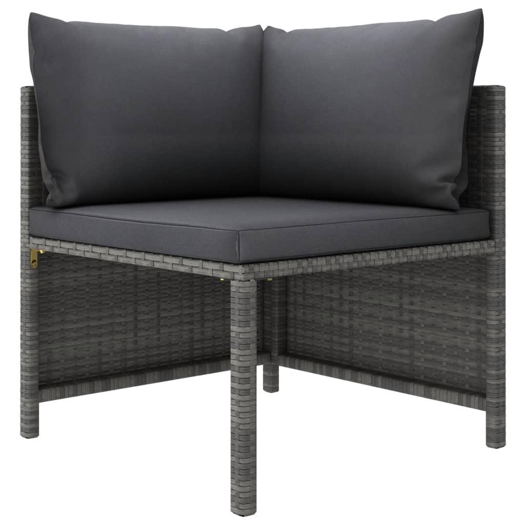 3-Seater Patio Sofa with Cushions Gray Poly Rattan at Set Shop and Smile