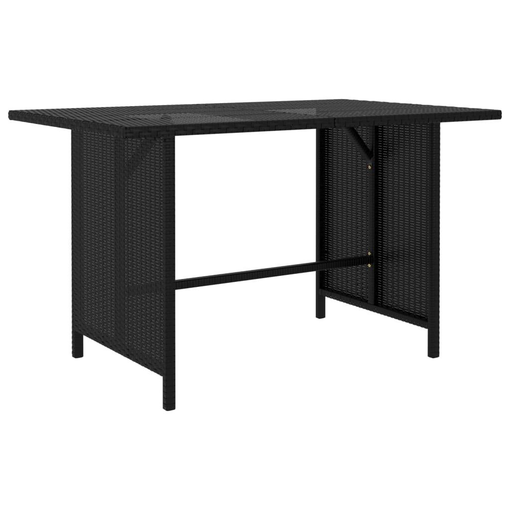 Patio Dining Table Black 43.3"x27.6"x25. 6"Poly Rattan at Set Shop and Smile