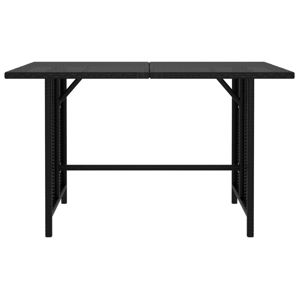 Patio Dining Table Black 43.3"x27.6"x25. 6"Poly Rattan at Set Shop and Smile