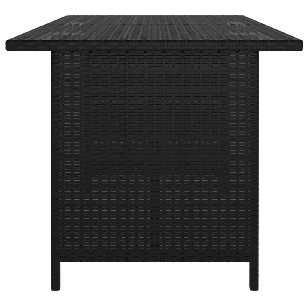 Patio Dining Table Black 43.3"x27.6"x25. 6"Poly Rattan at Set Shop and Smile