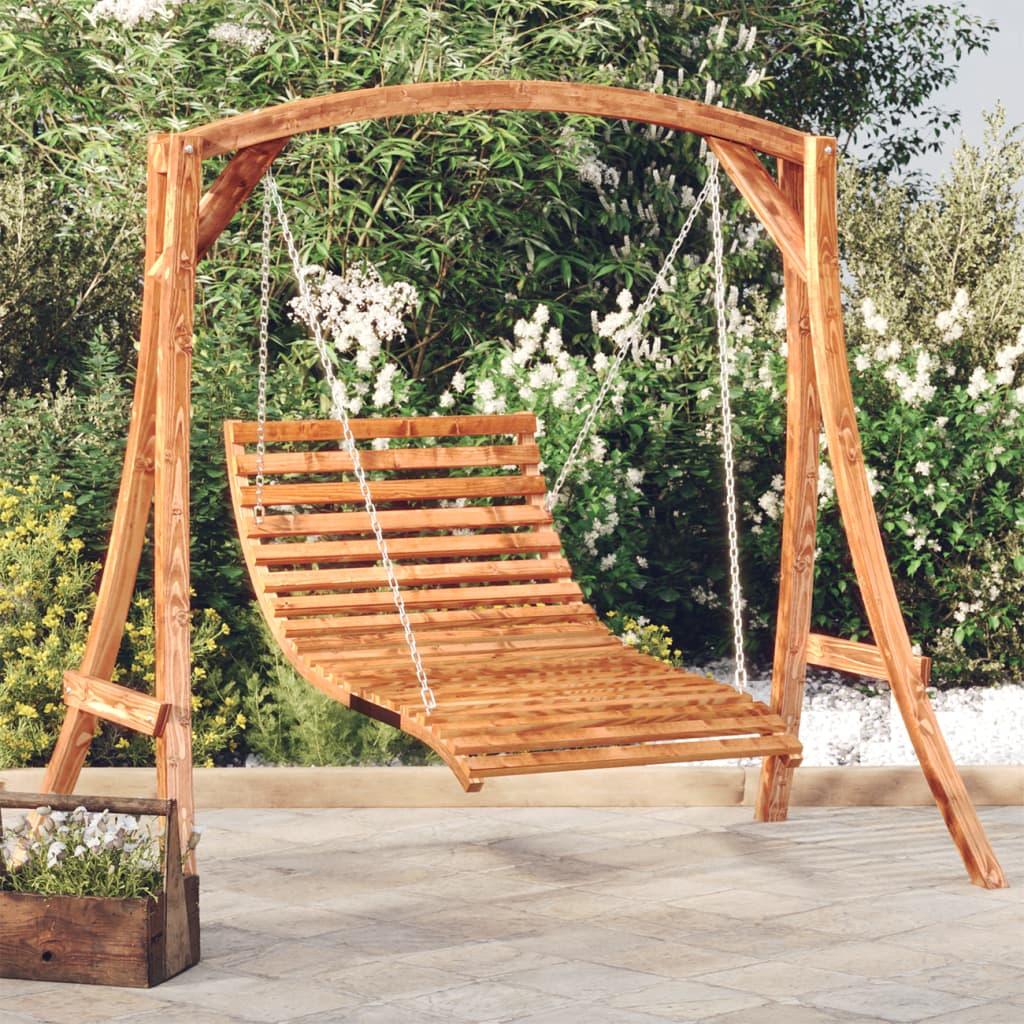 Swing Bed Solid Bent Wood with Teak Finish 45.3"x57.9"x18.1" at Set Shop and Smile