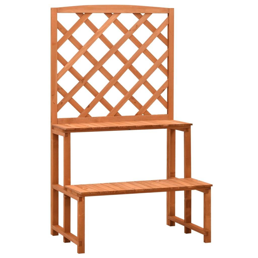 Plant Stand with Trellis Orange 27.6"x16.5"x47.2" Solid Firwood at Set Shop and Smile