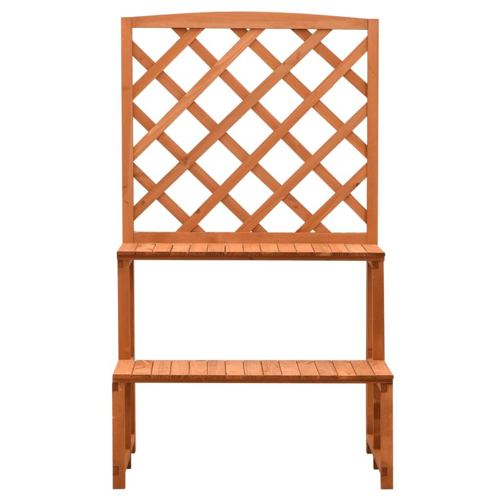 Plant Stand with Trellis Orange 27.6"x16.5"x47.2" Solid Firwood at Set Shop and Smile