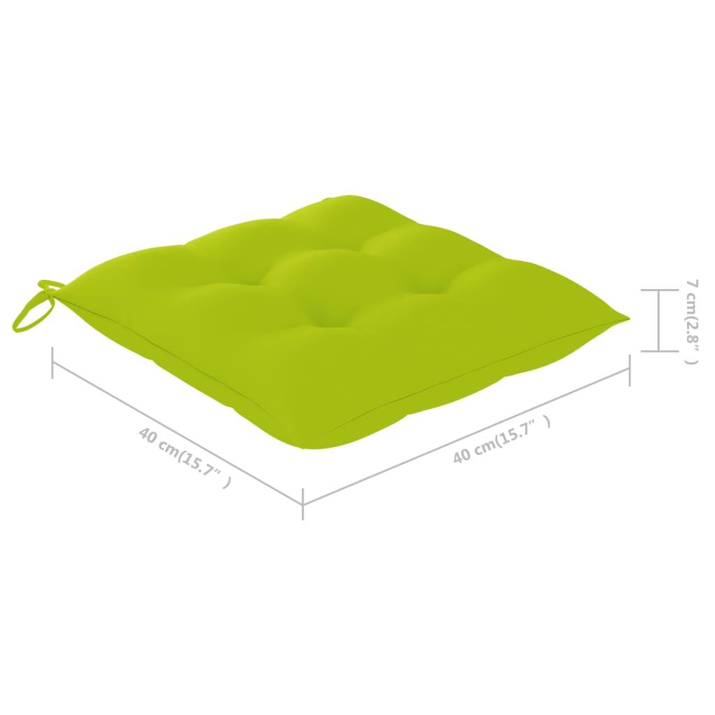 Chair Cushions 6 pcs Bright Green 15.7"x15.7"x2.8" Fabric at Set Shop and Smile