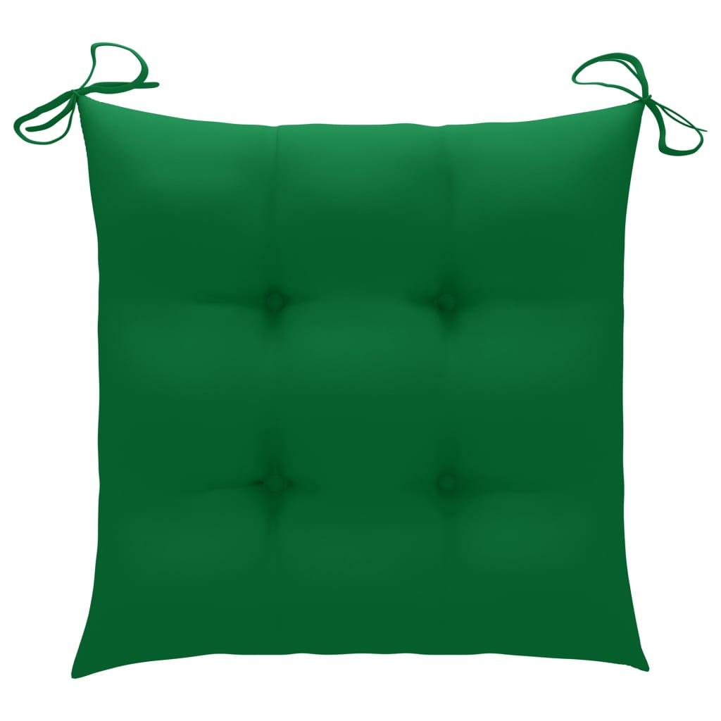 Chair Cushions 4 pcs Green 19.7"x19.7"x2.8" Fabric at Set Shop and Smile