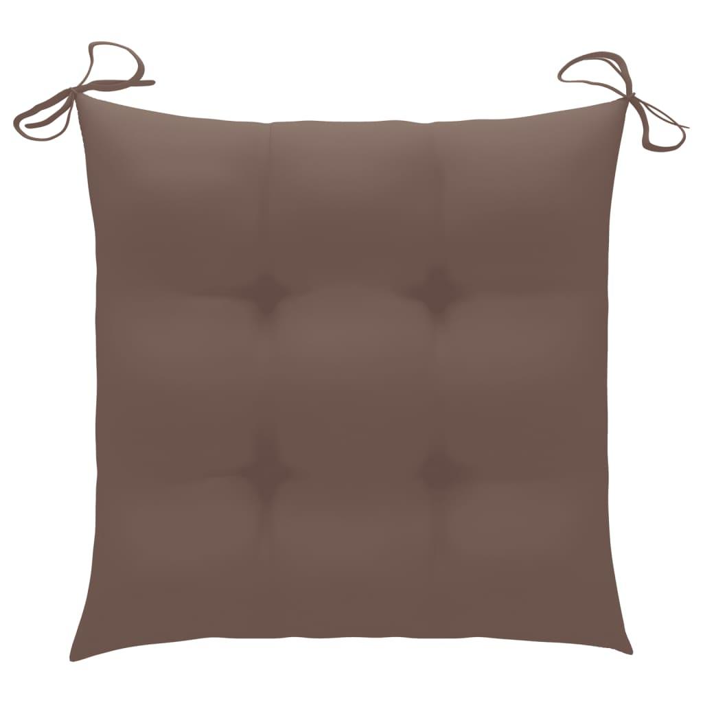 Chair Cushions 2 pcs Taupe 19.7"x19.7"x2.8" Fabric at Set Shop and Smile