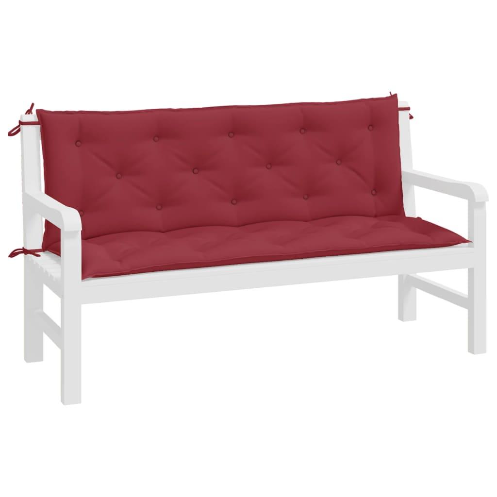 Garden Bench Cushions 2pcs Wine Red 59.1"x19.7"x2.8" Oxford Fabric at Set Shop and Smile