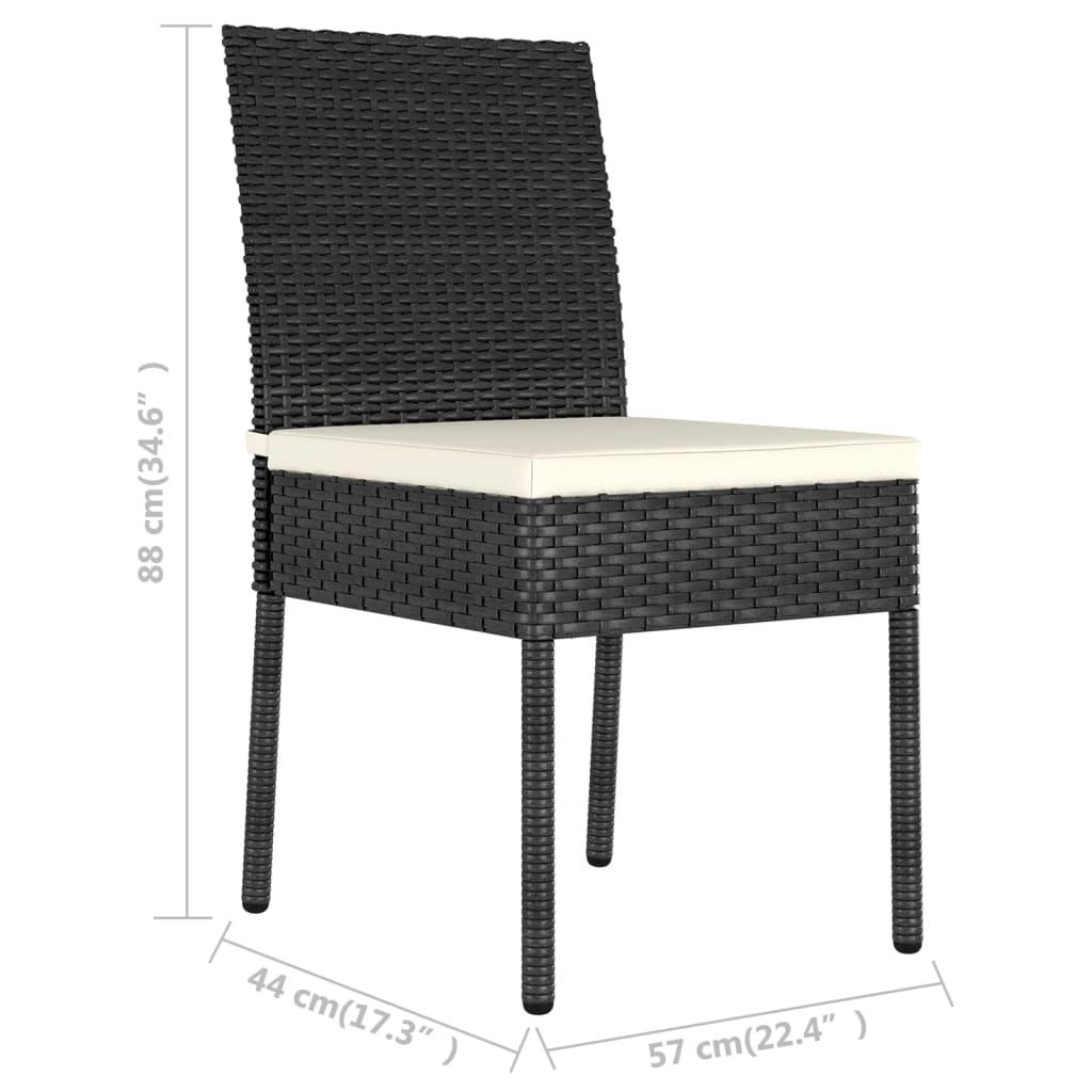 Patio Dining Chairs 2 pcs Poly Rattan Black at Set Shop and Smile