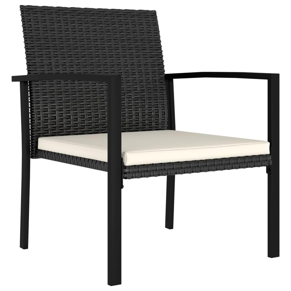 Patio Dining Chairs 2 pcs Poly Rattan Black at Set Shop and Smile