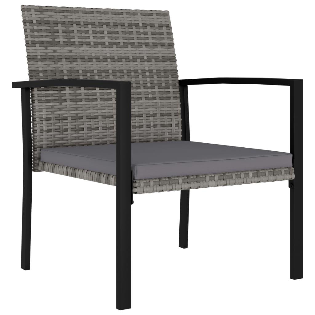 Patio Dining Chairs 2 pcs Poly Rattan Gray at Set Shop and Smile