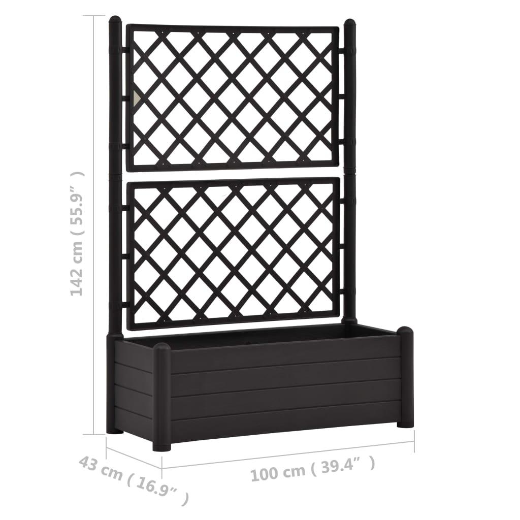 Garden Planter with Trellis 39.4"x16.9"x55.9" PP Anthracite at Set Shop and Smile