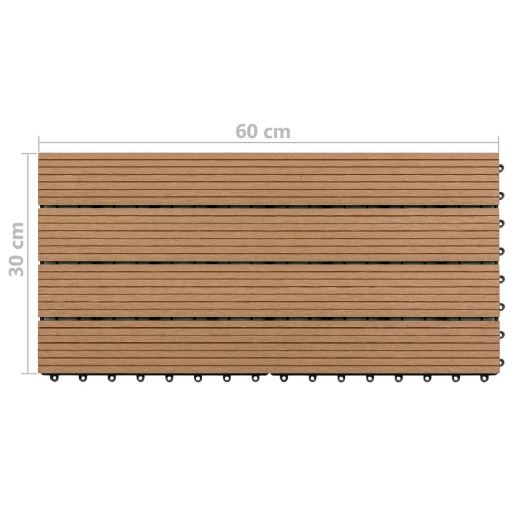 Decking Tiles 6 pcs WPC 23.6"x11.8" 11.6 ft² Brown at Set Shop and Smile