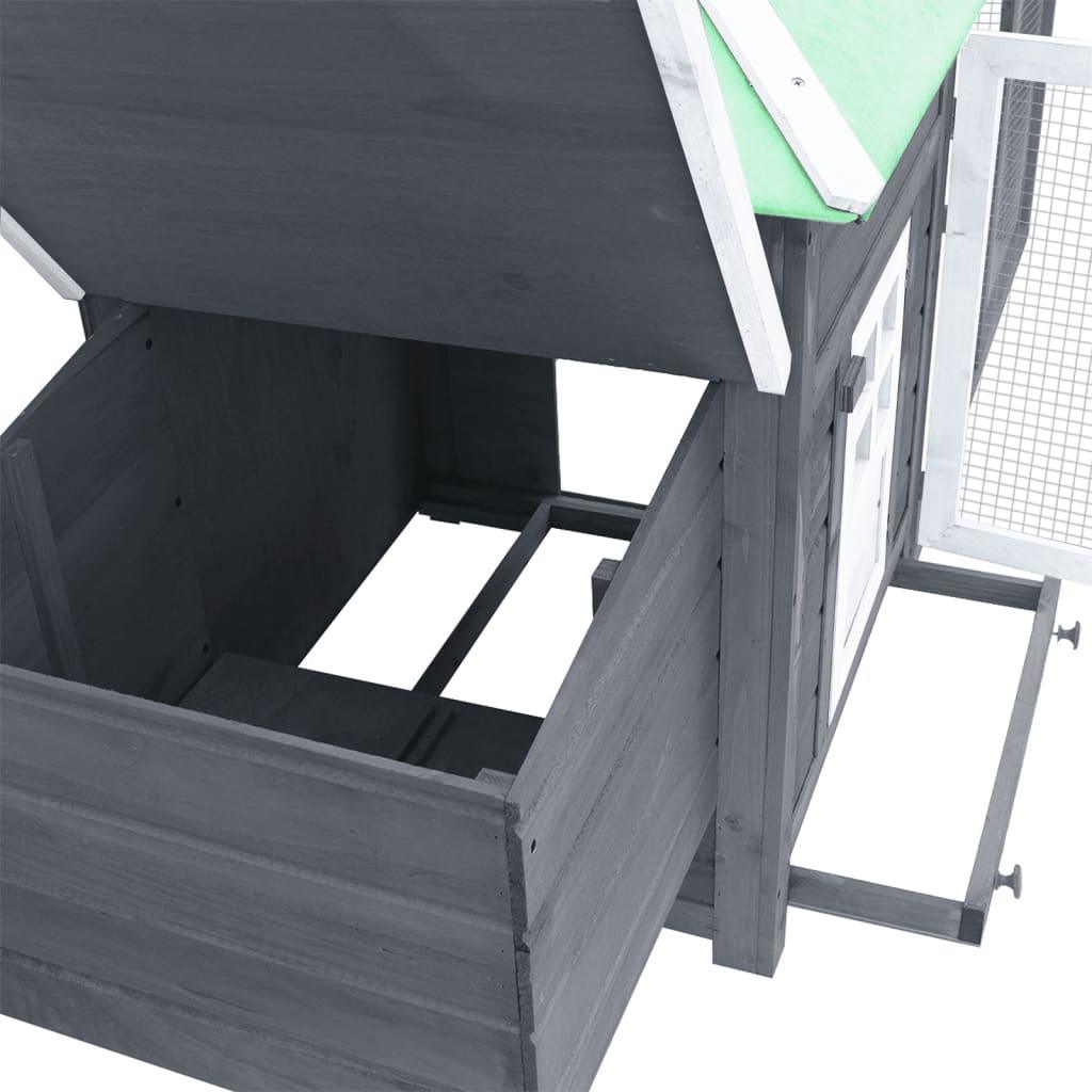 Chicken Coop with Nest Box Gray 74.8"x28.3"x40.2" Solid Firwood at Set Shop and Smile