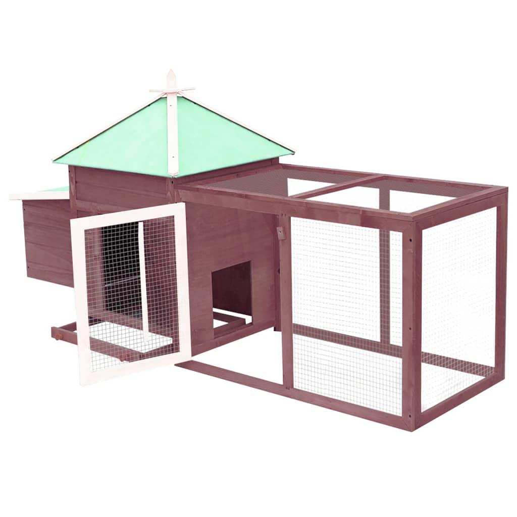 Chicken Coop with Nest Box Mocha 74.8"x28.3"x40.2" Solid Firwood at Set Shop and Smile