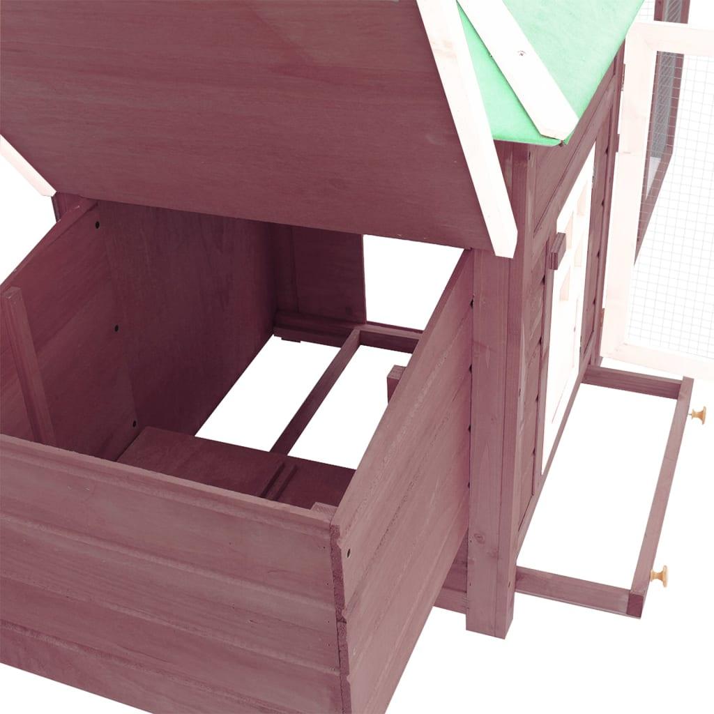 Chicken Coop with Nest Box Mocha 74.8"x28.3"x40.2" Solid Firwood at Set Shop and Smile