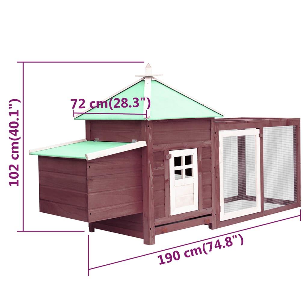 Chicken Coop with Nest Box Mocha 74.8"x28.3"x40.2" Solid Firwood at Set Shop and Smile