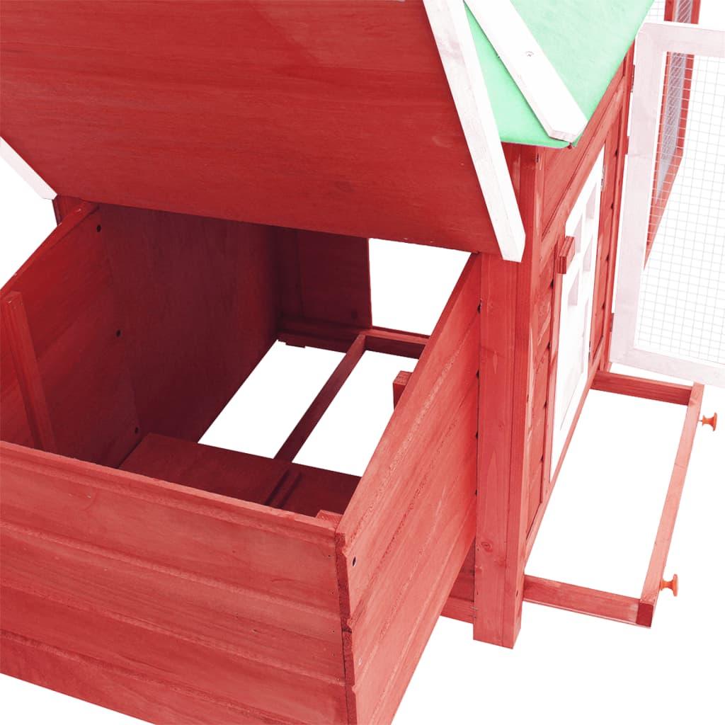 Chicken Coop with Nest Box Red 74.8"x28.3"x40.2" Solid Firwood at Set Shop and Smile