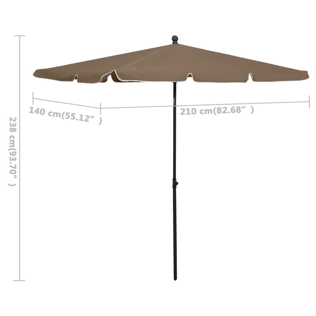 Garden Parasol with Pole 82.7"x55.1" Taupe at Set Shop and Smile