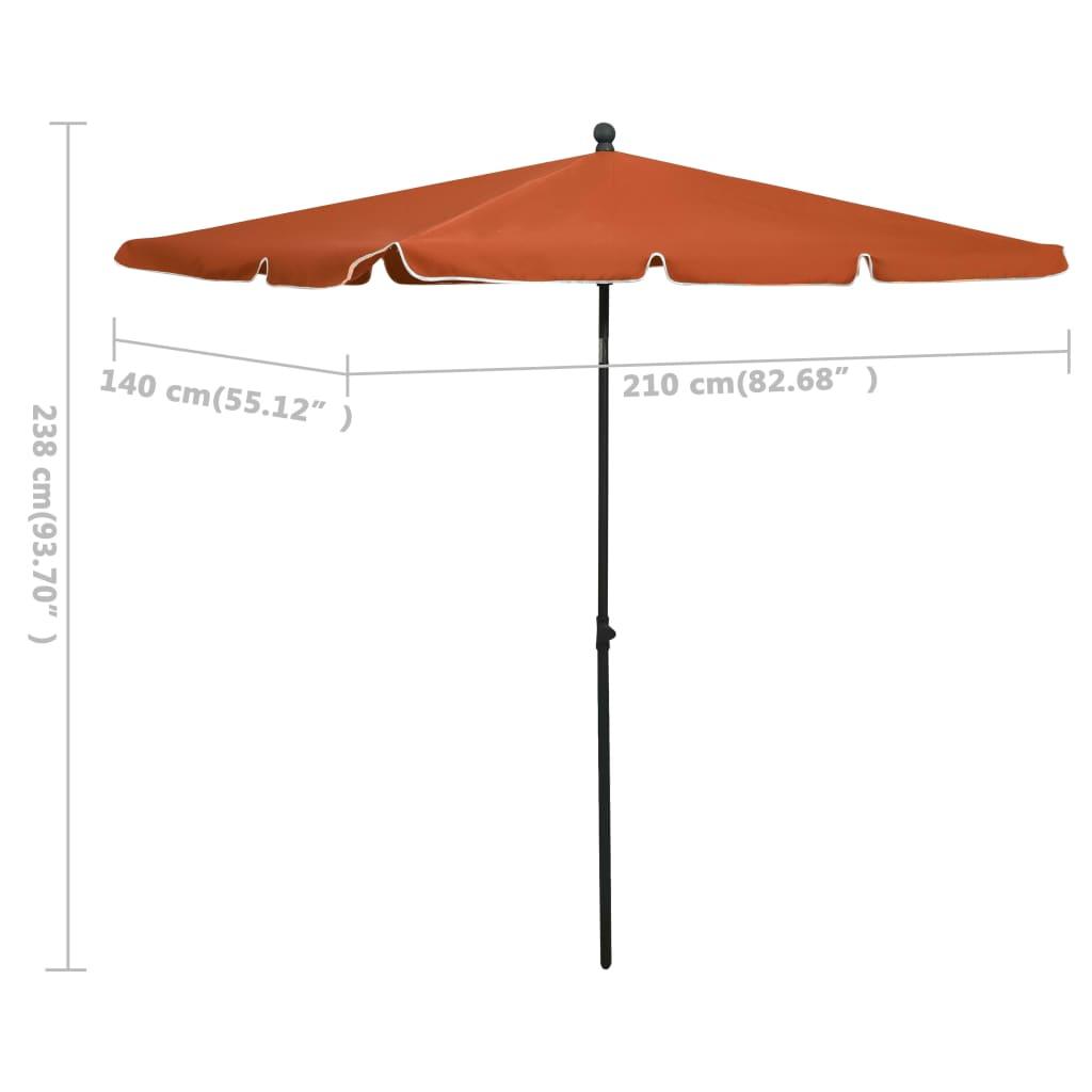 Garden Parasol with Pole 82.7"x55.1" Terracotta at Set Shop and Smile