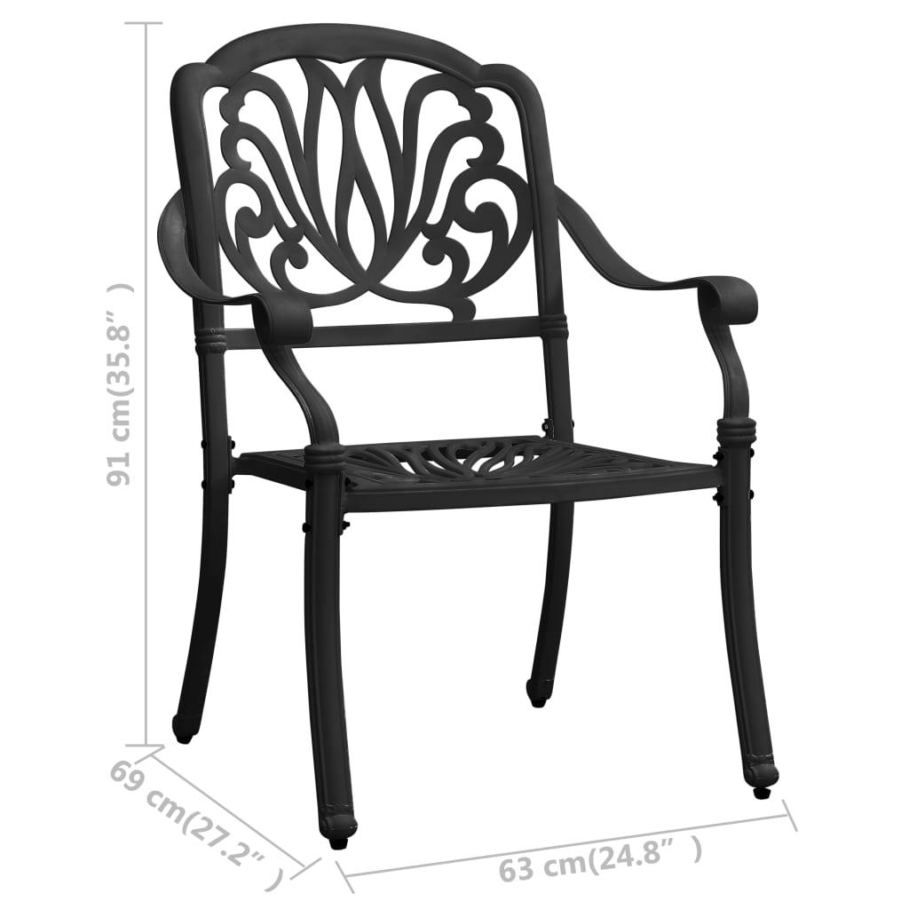 Patio Chairs 2 pcs Cast Aluminum Black at Set Shop and Smile