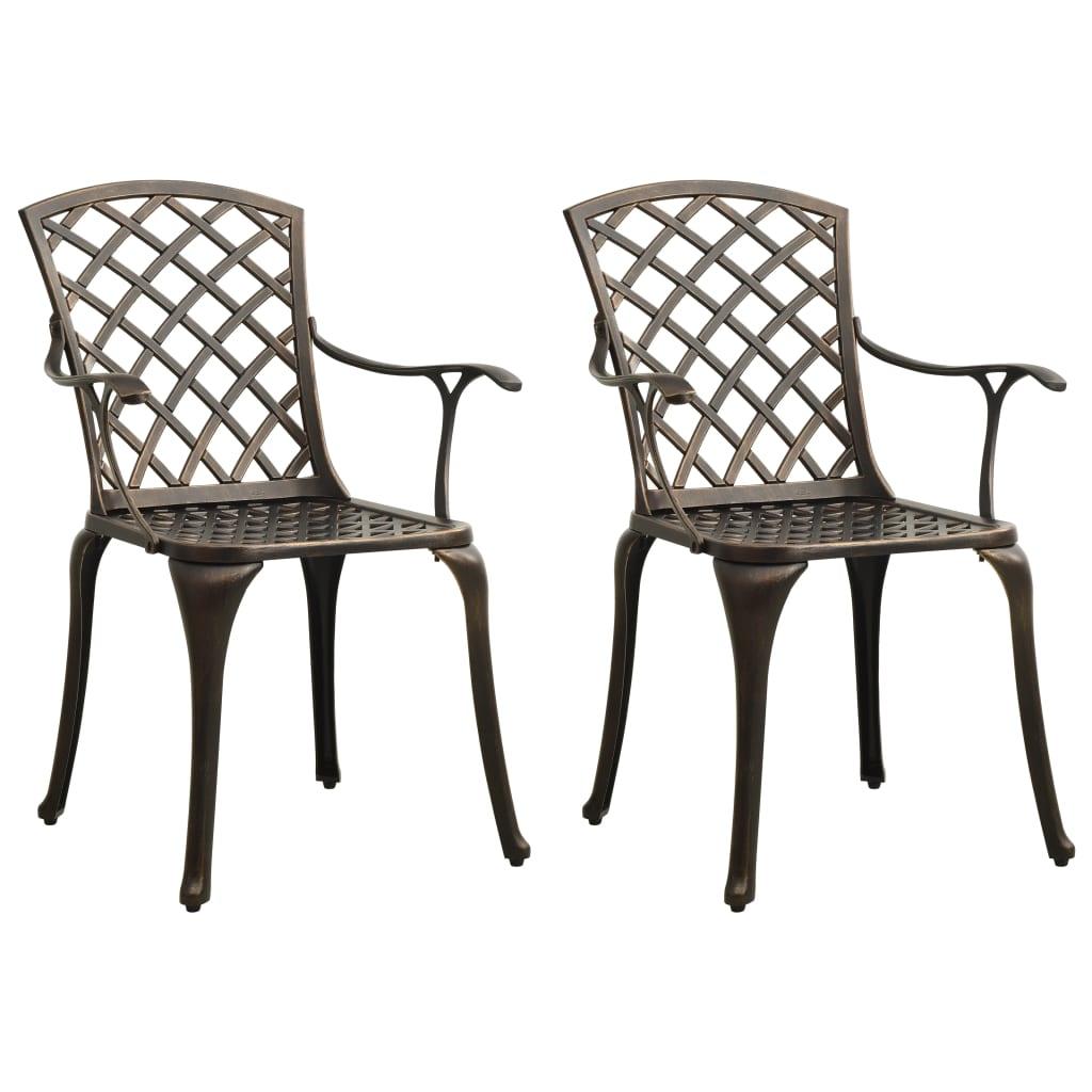 Patio Chairs 2 pcs Cast Aluminum Bronze at Set Shop and Smile